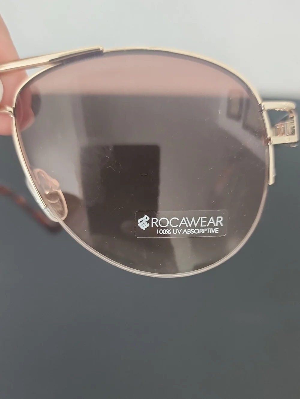 Rocawear Men’s Aviator Sunglasses — Rose Gold Frame with Brown Lenses